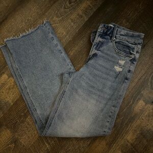 Classic Frayed Hem Wide Leg Jeans, Size 27, Mica Brand (very soft!)